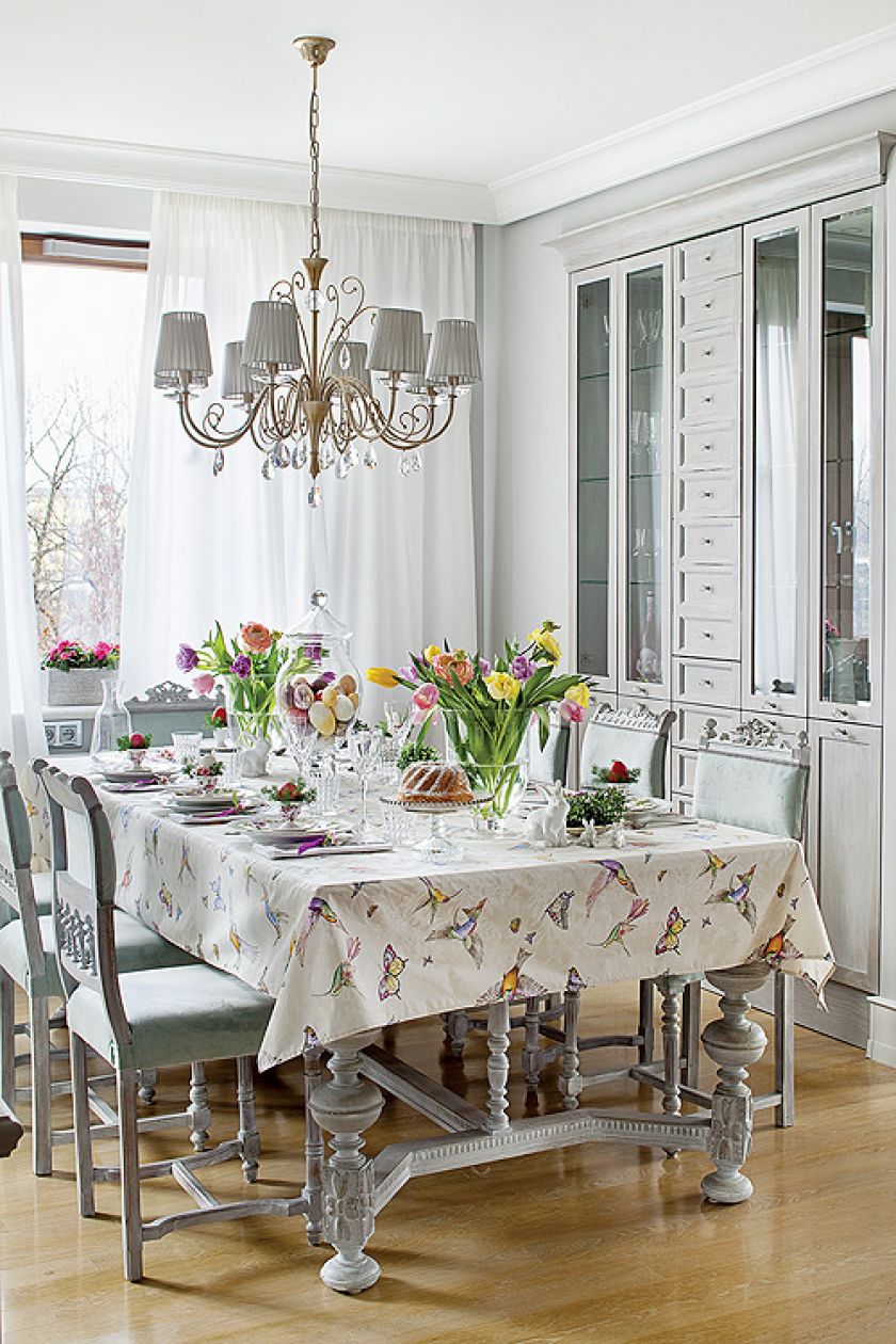 Wielkanocne dekoracje wnętrz w stylu francuskim