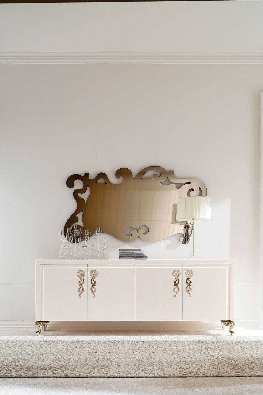 GEORGE, lakierowane fronty, uchwyty z laserowo ciętej stali, nogi odlewane z aluminium, CANTORI, galeria.heban.pl.