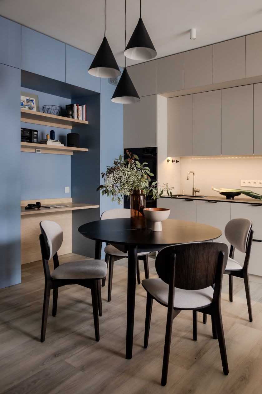 Kuchnia z jadalnia w salonie