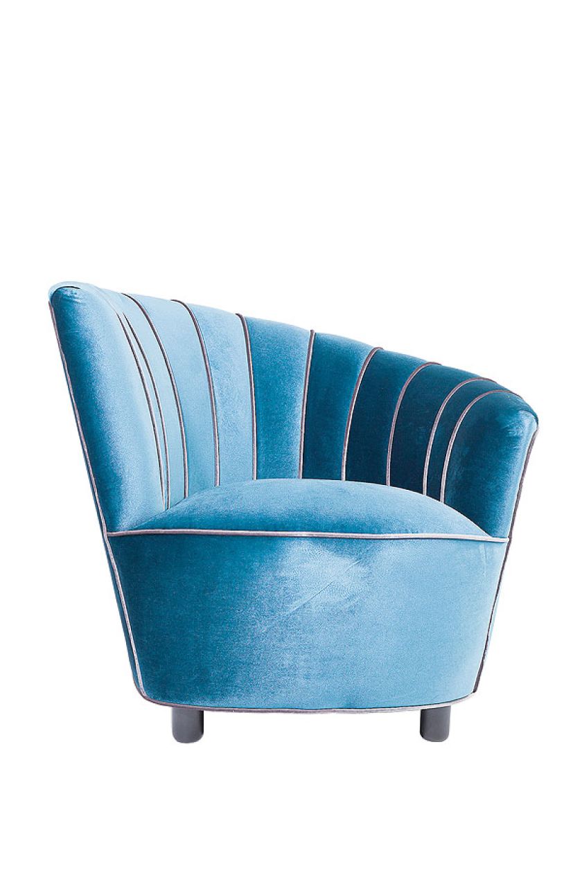 Pipe Blue, fotel z asymetrycznym oparciem, Kare Design, 2799 zł, Galeria Antresola