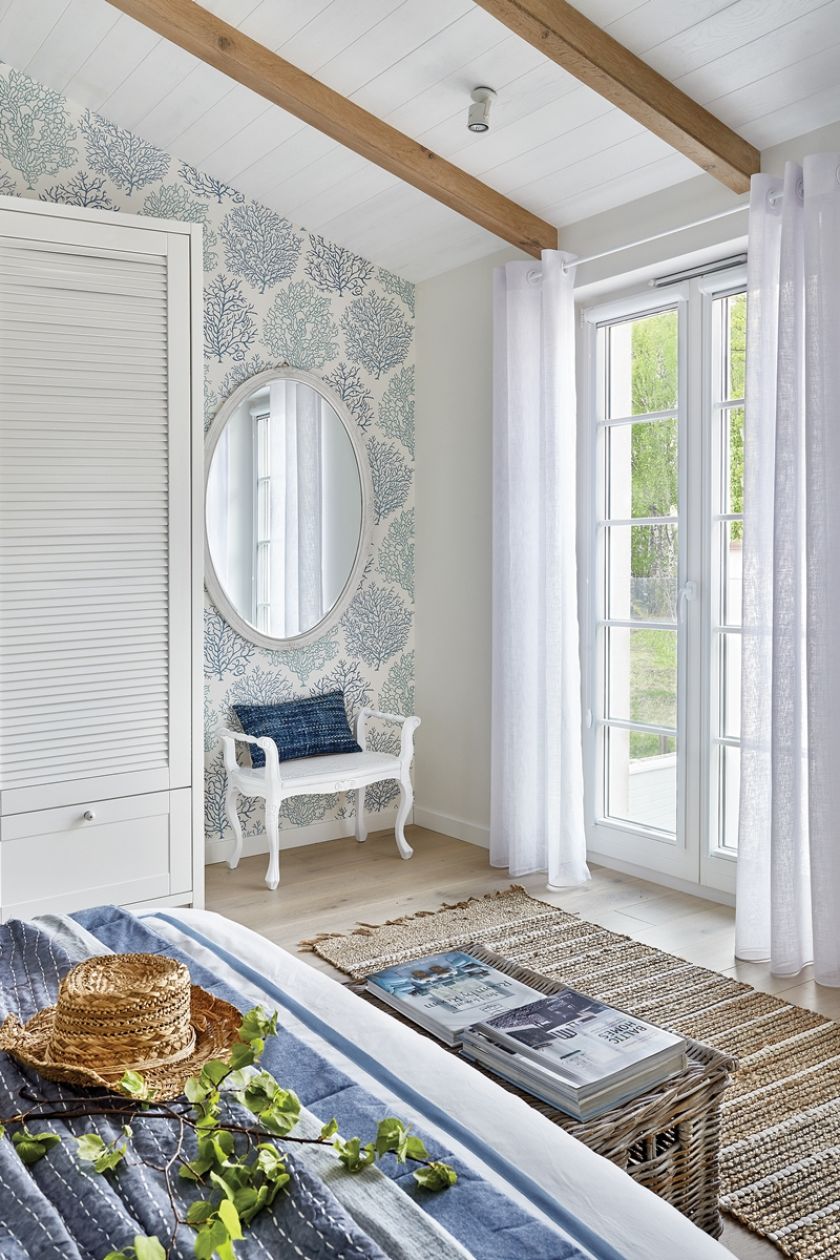 sypialnia w stylu Hampton zdjęcia