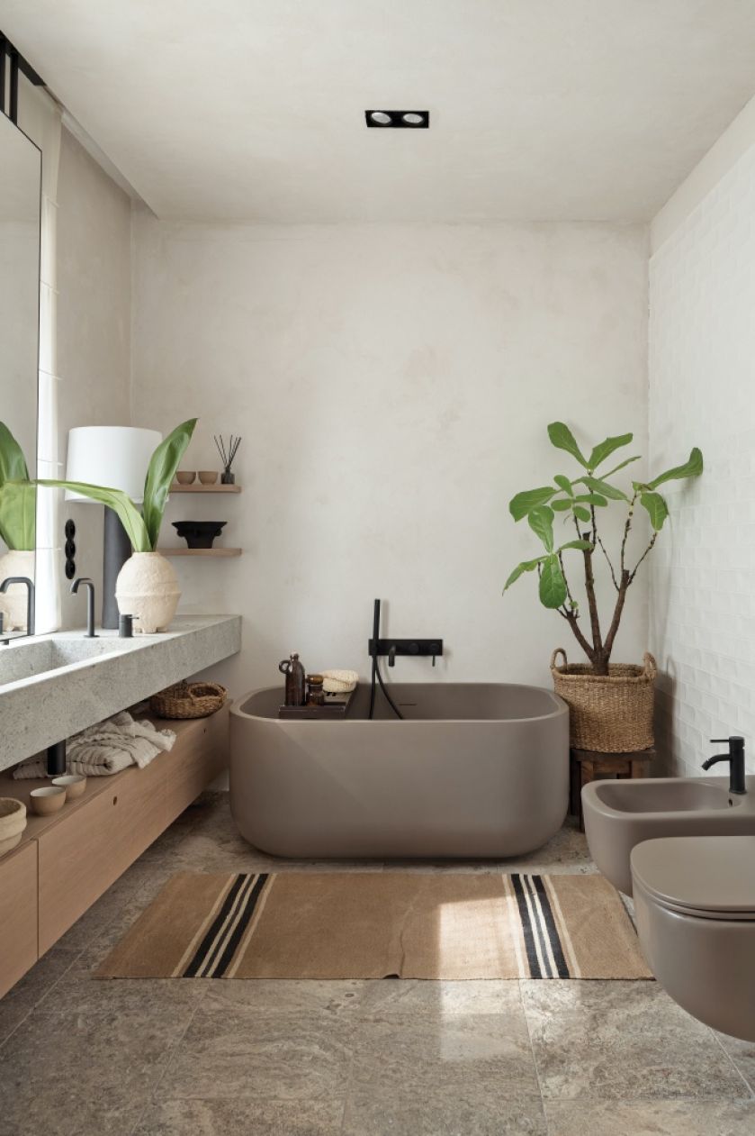 łazienka w stylu naturalnym