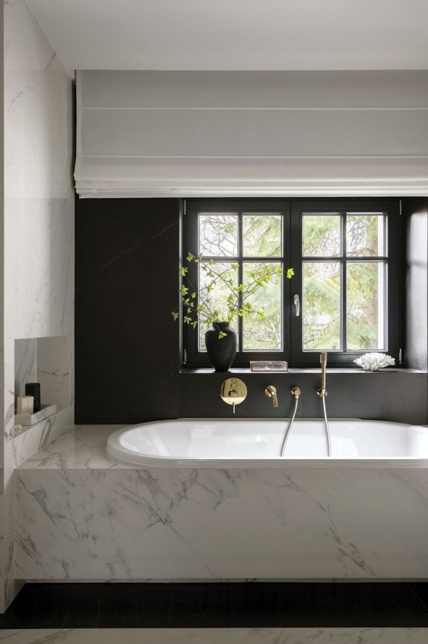 biało czarna łazienka modern classic