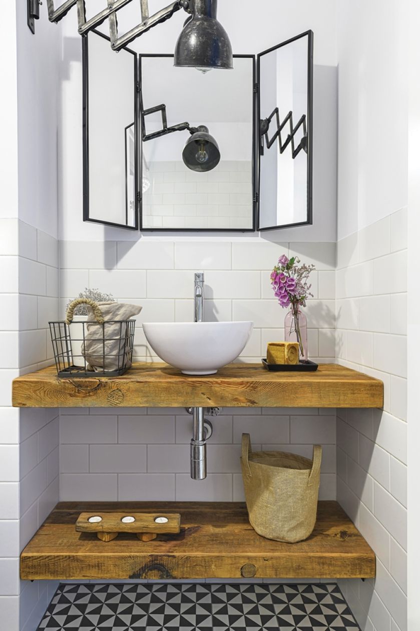 drewniana szafka pod umywalkę