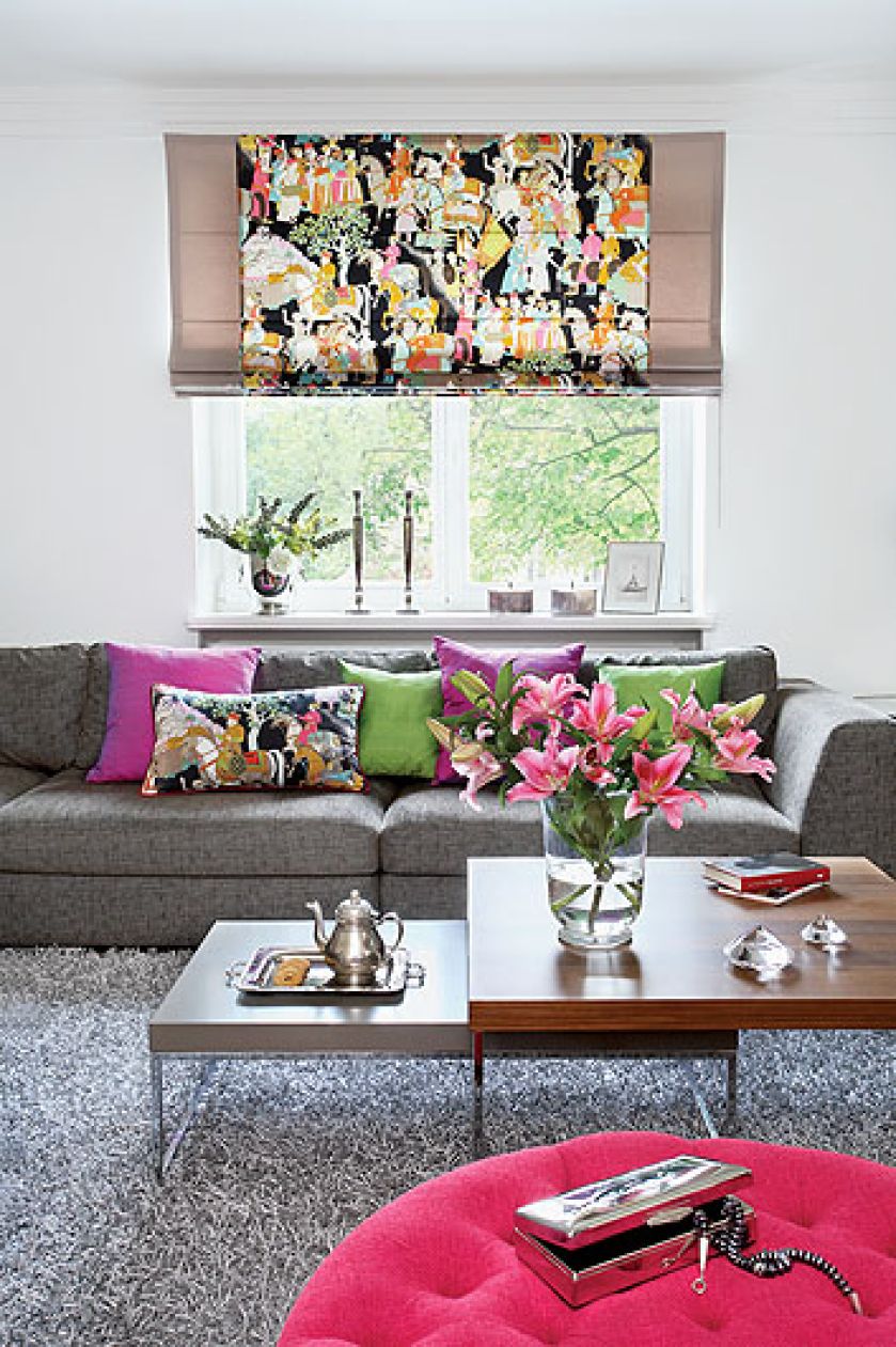 Na rolety Marzena wybrała tkaniny marki Manuel Canovas