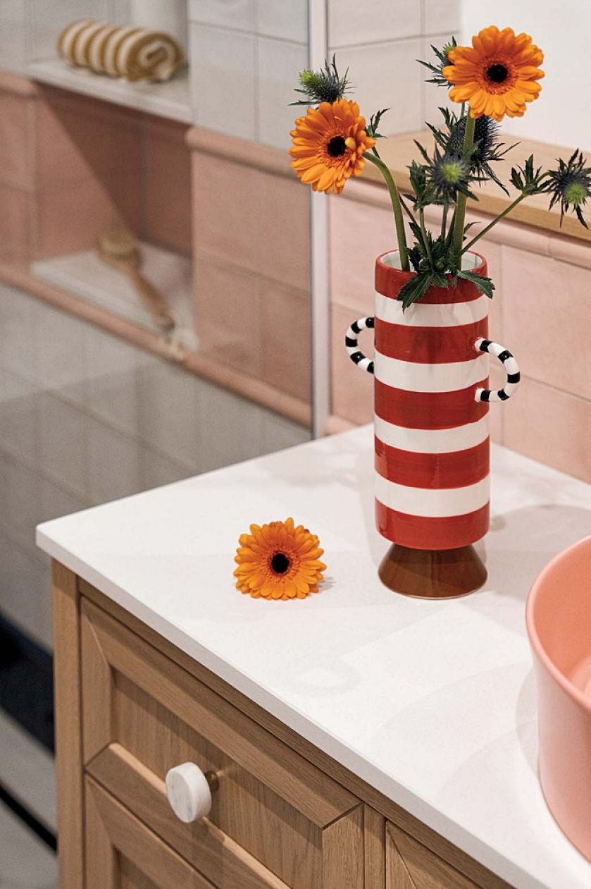 pastelowa łazienka dekoracje