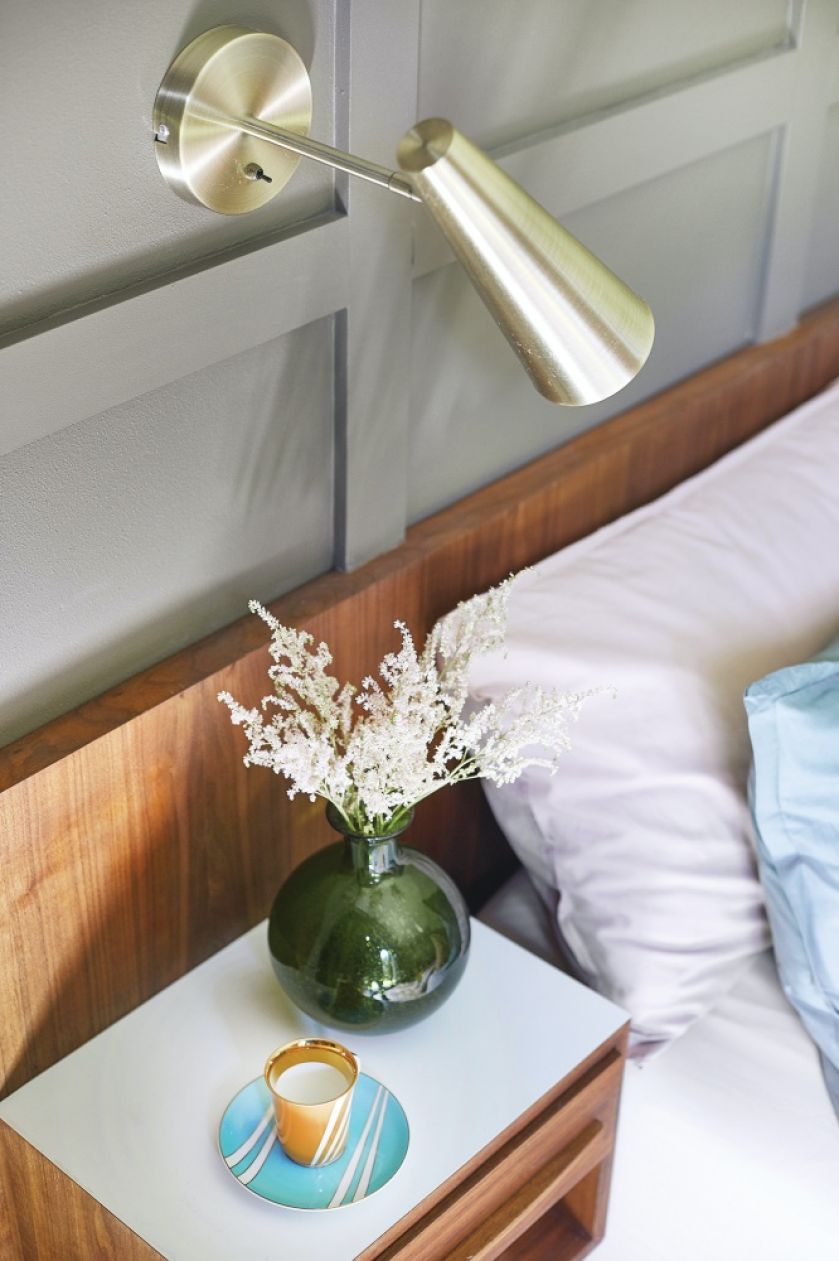 wystrój sypialni mid-century modern