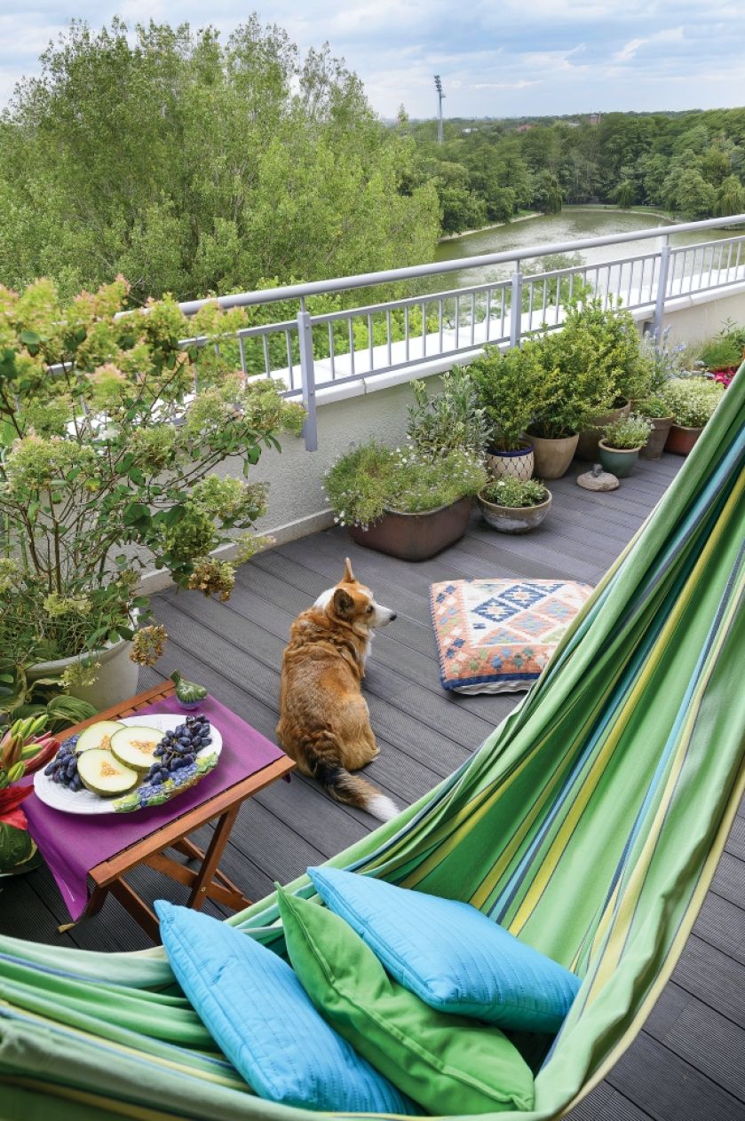 hamak na tarasie