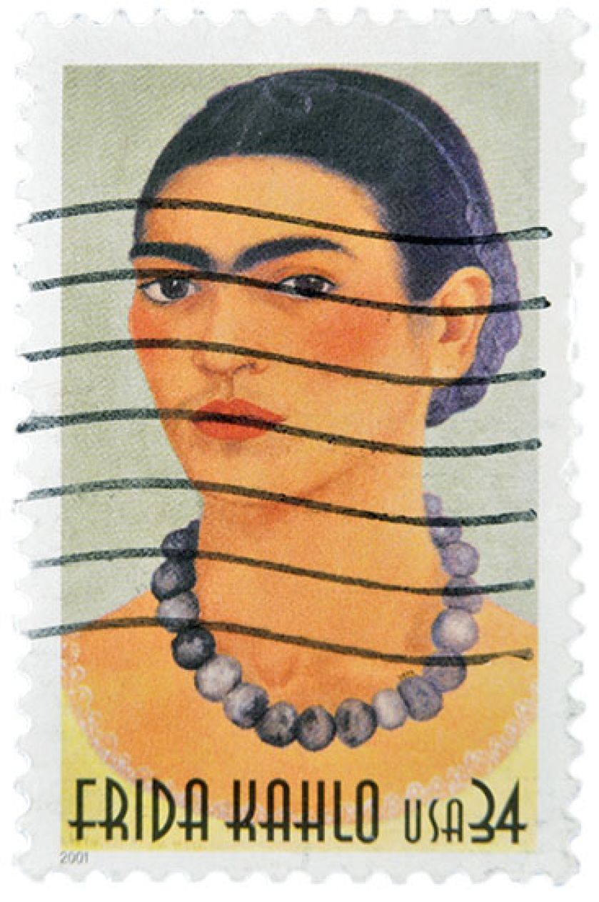 Frida Kahlo, podobizna na znaczku pocztowym.
