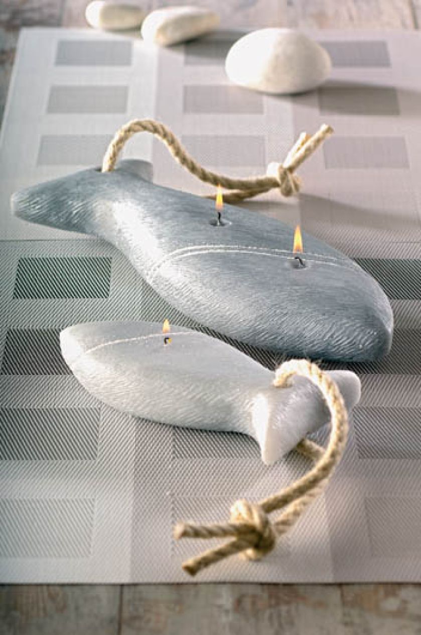 Ozdobne świeczki w kształcie rybek. FAFARAFA