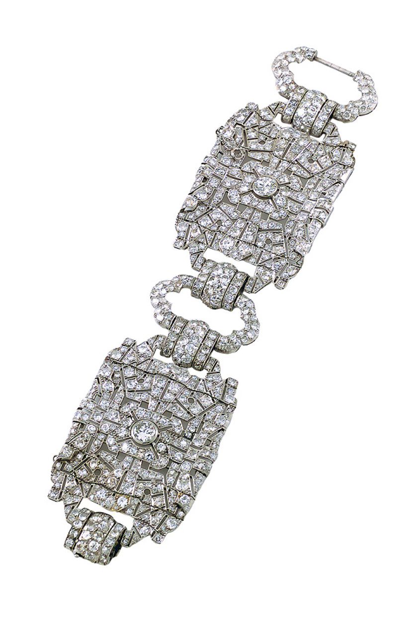 Bransoleta z platynowego złota i diamentów z kolekcji Mae West, lata 30., Museum of Fine Arts, Boston