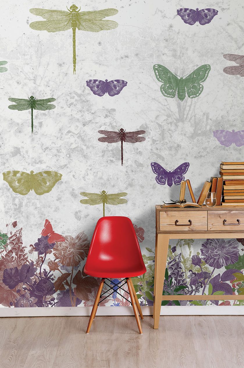 Fruwająca tapeta od WallPepper. Modnie: kolorowe tapety we wzory