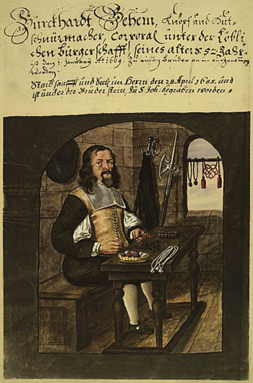 Średniowieczna karta przedstawiająca rzemieślnika robiącego guziki, fot. East News