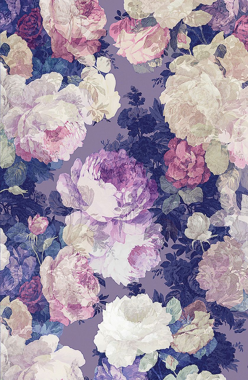 Z malarskim efektem, JVD. Kwiaty na tapecie