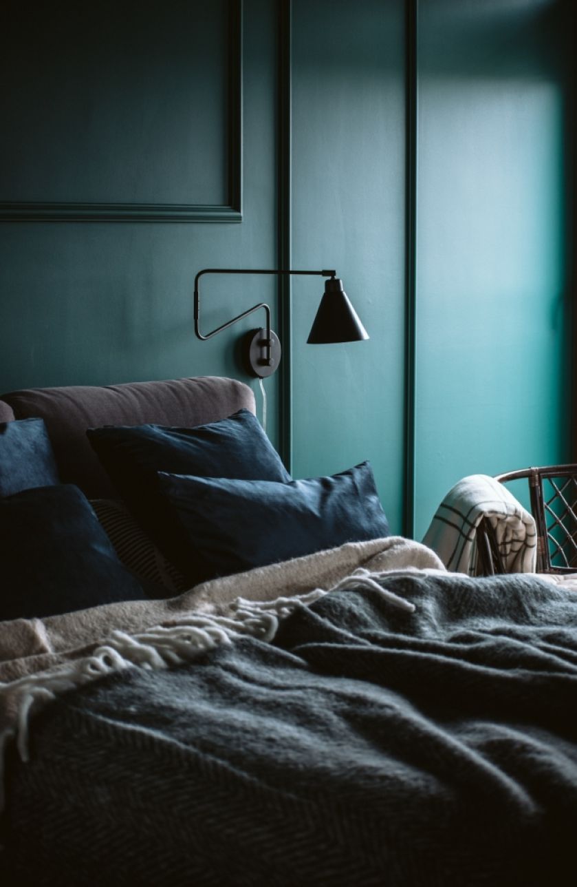 turkusowa sypialnia