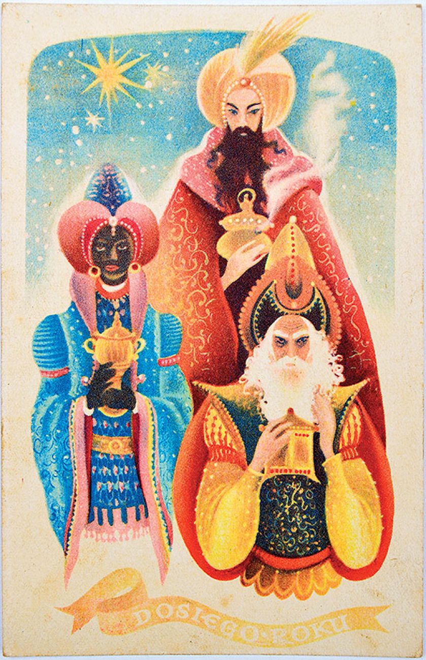 Proj. Maria Orłowska-Gabryś, Trzej Królowie , akwarela, gwasz.