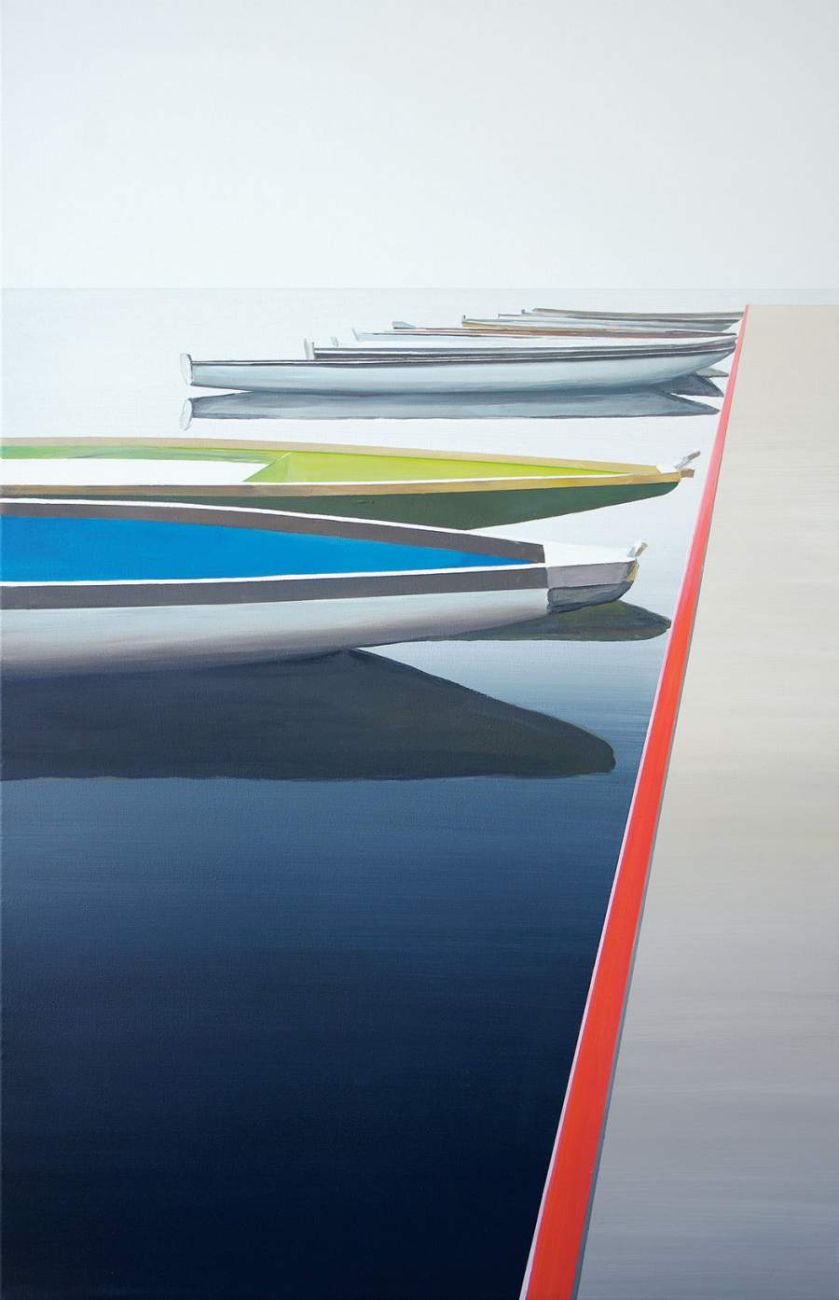 Łodzie na Wiśle , 2014 r. Morze spokoju Tomasza Kołodziejczyka