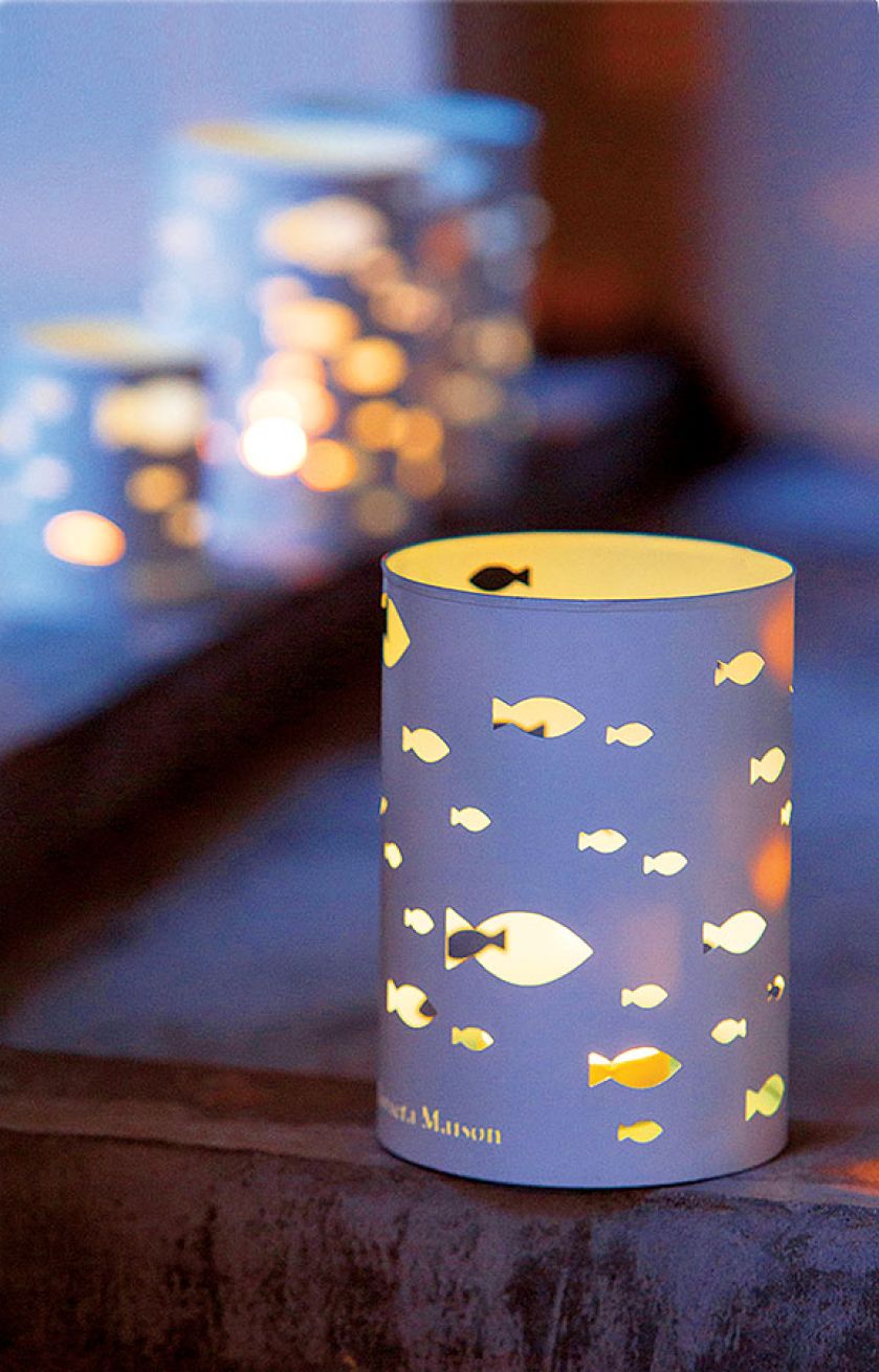 Blaszane lampiony: Happy Fish.