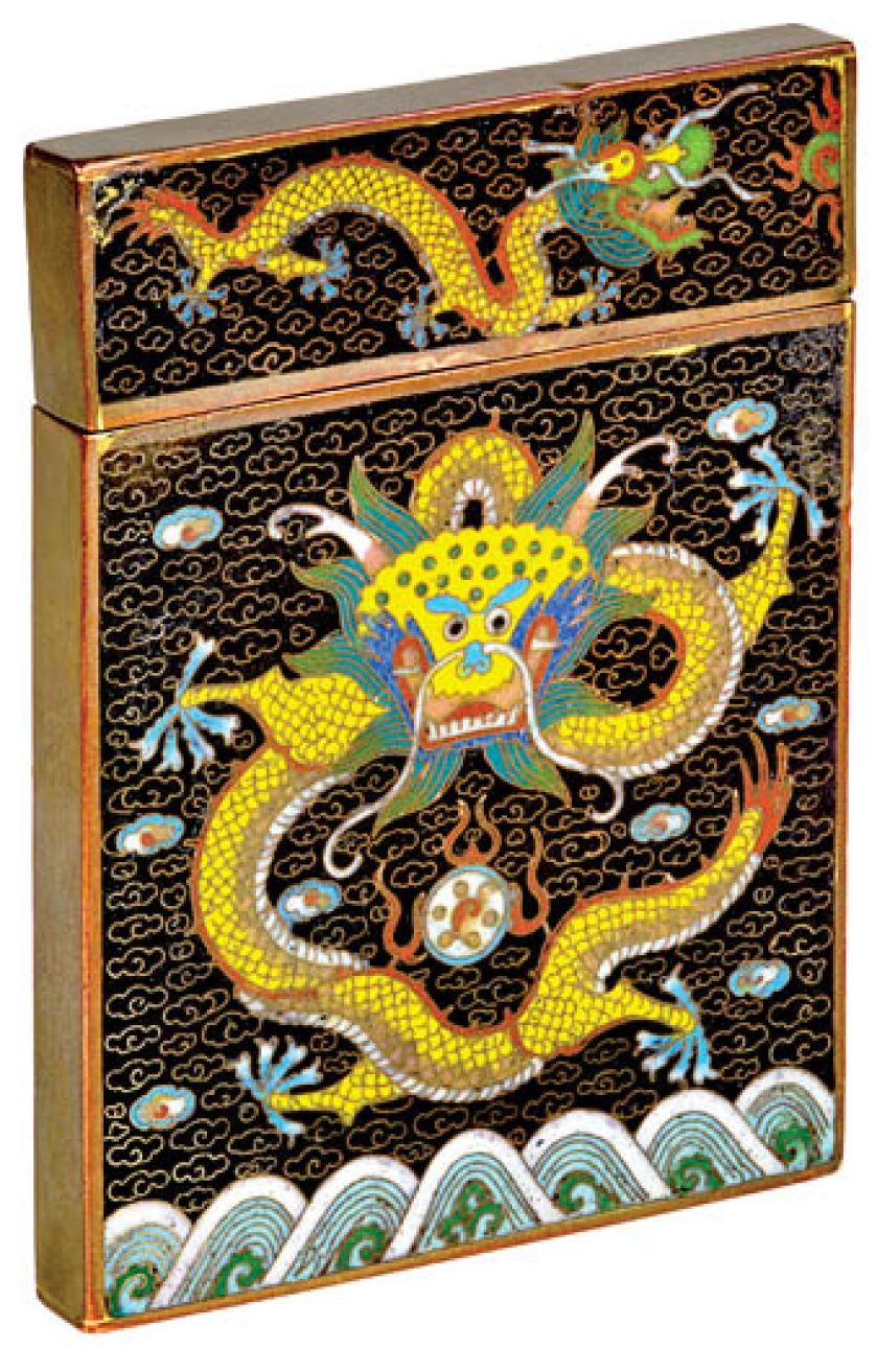 Wizytownik. Cloisanne, na ramie z brązu, Chiny 1860-1880 r., z kolekcji Włodzimierza Hermana, fot. G.