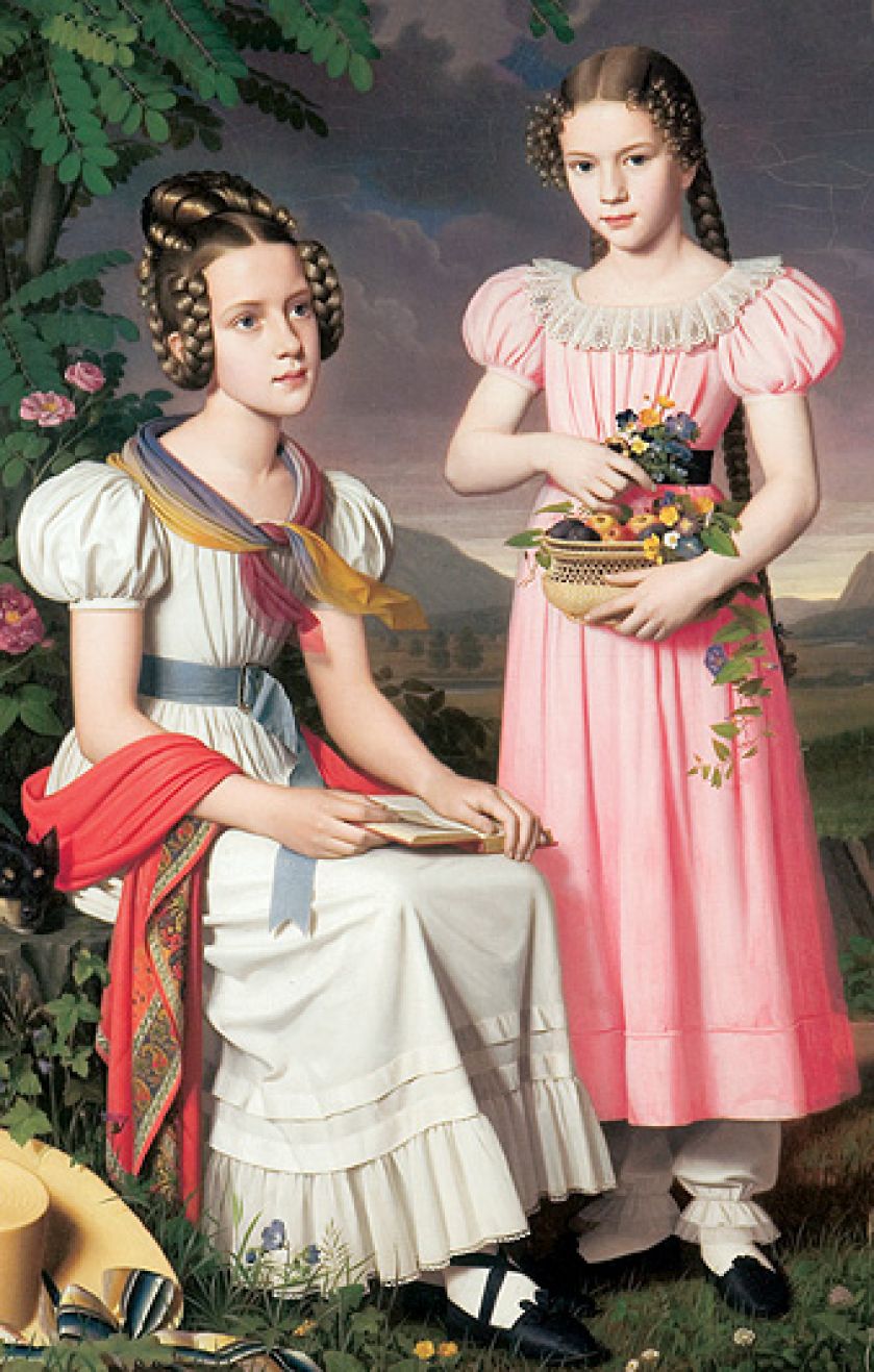 Portret dwóch dziewcząt , B.P. von Rausch, 1830 r.
