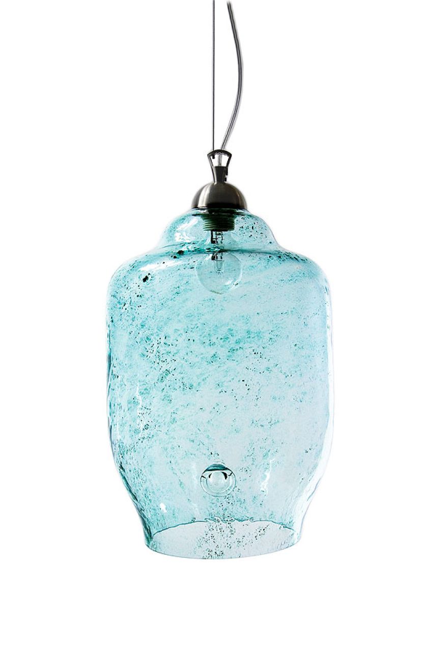 Lampa ze szkła, ręcznie uformowana. Szklane lampy do każdego wnętrza