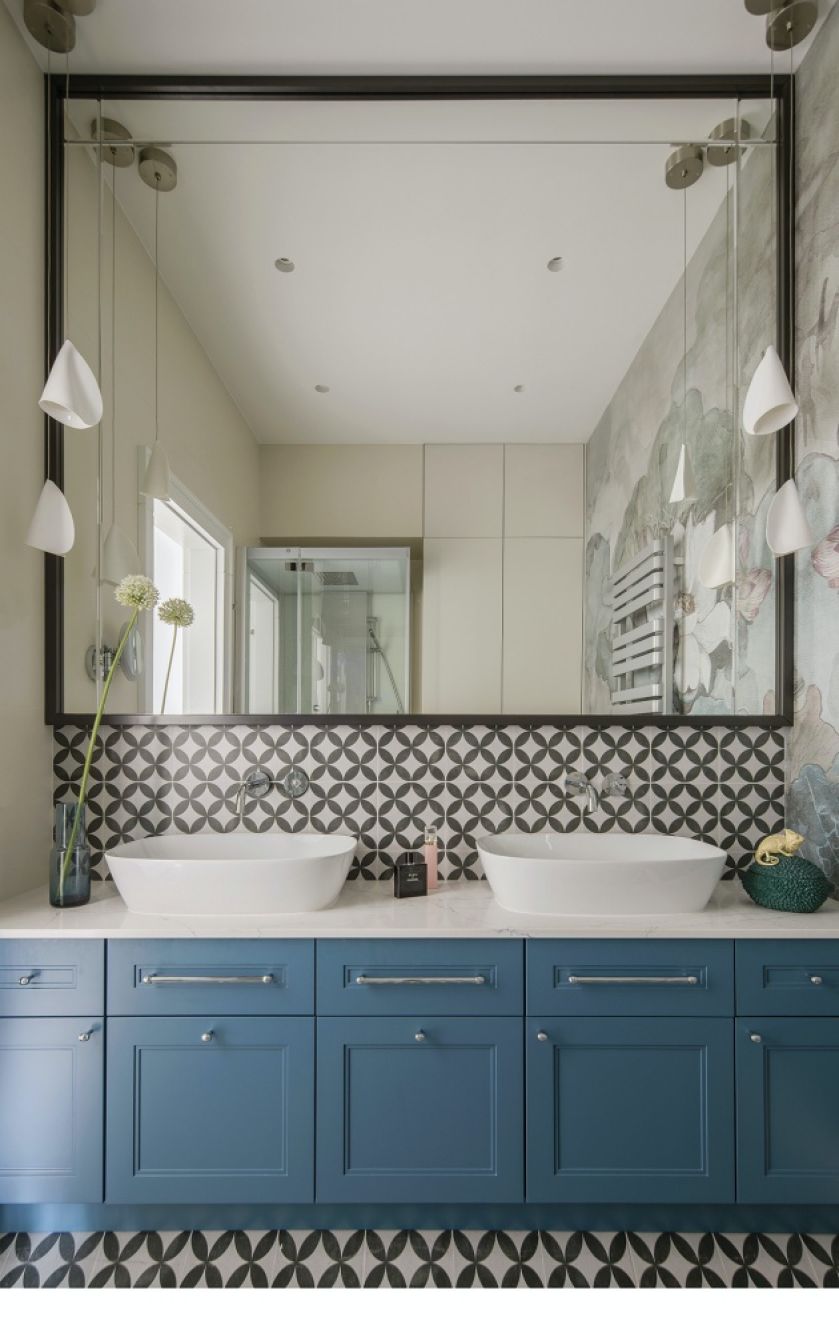 łazienka w stylu hamptons w mieszkaniu