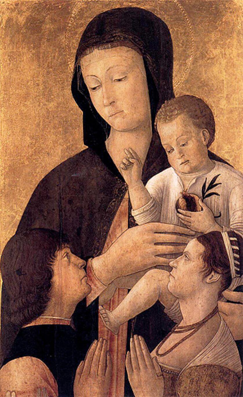 Madonna z Dzieciątkiem i darczyńcami , Gentile Bellini, ok. 1460 r. Staatliche Museen, Berlin