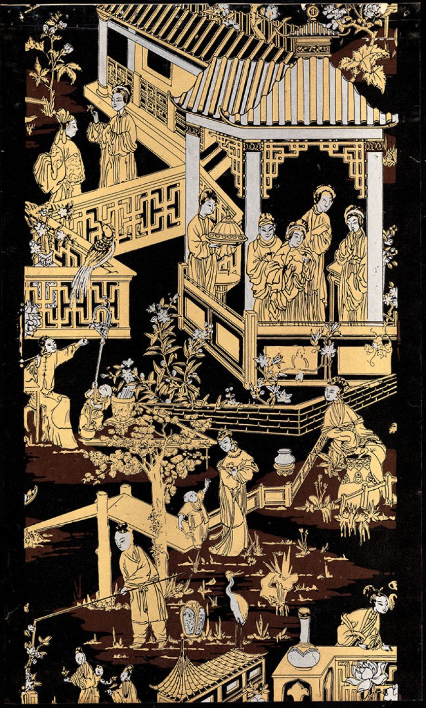 Desfosse Karth Tapeta z chińskim wzorem, 1904 r.