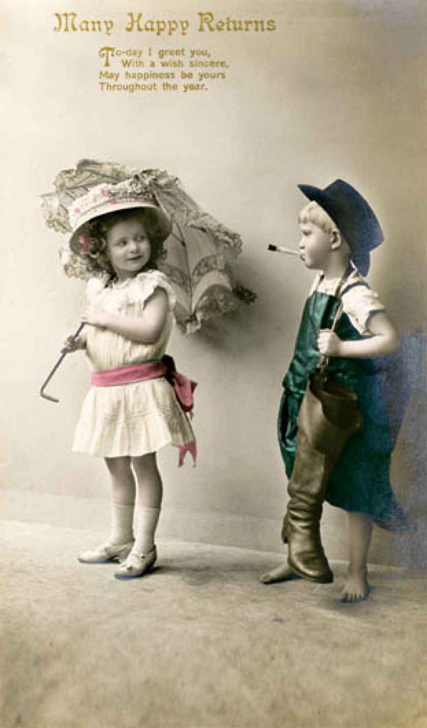 Pocztówka urodzinowa z początku XX w., fot. FREE