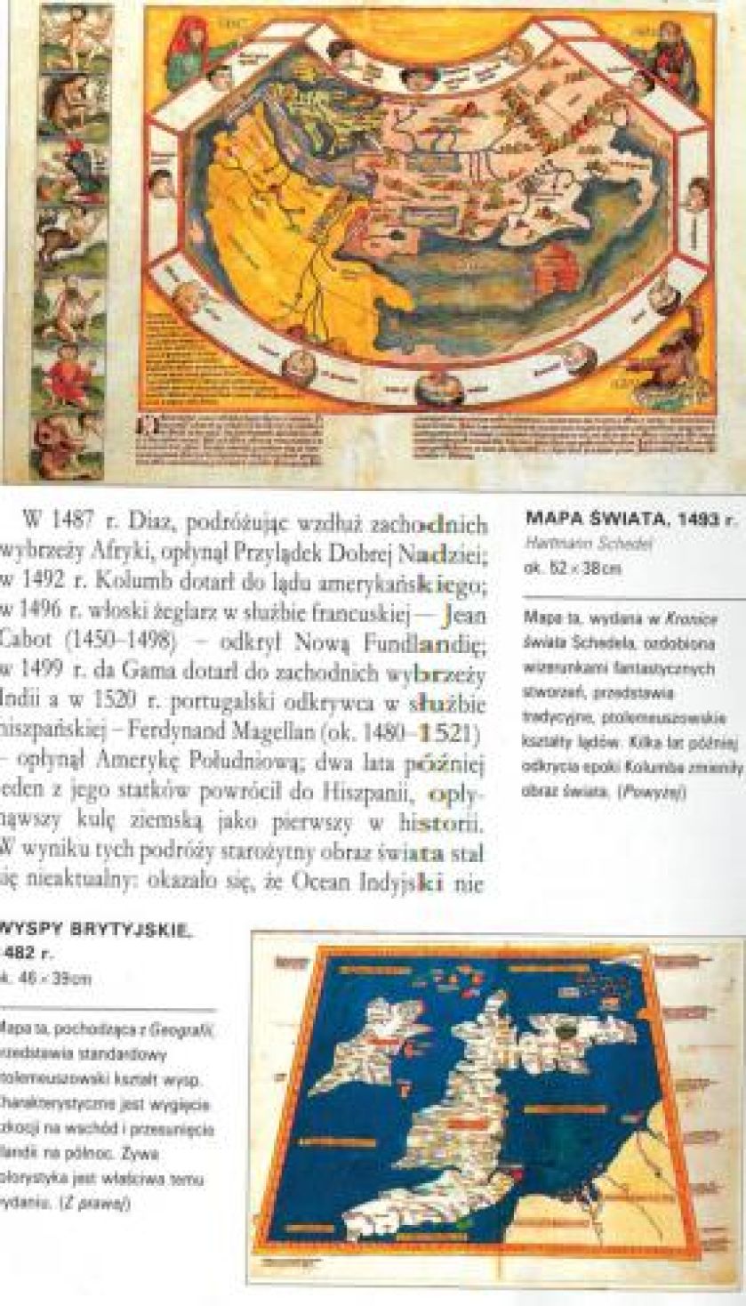 Mapa świata, Hartmann Schedel, mapa ta wydana w Kronice świata Schedela (1493 r.)