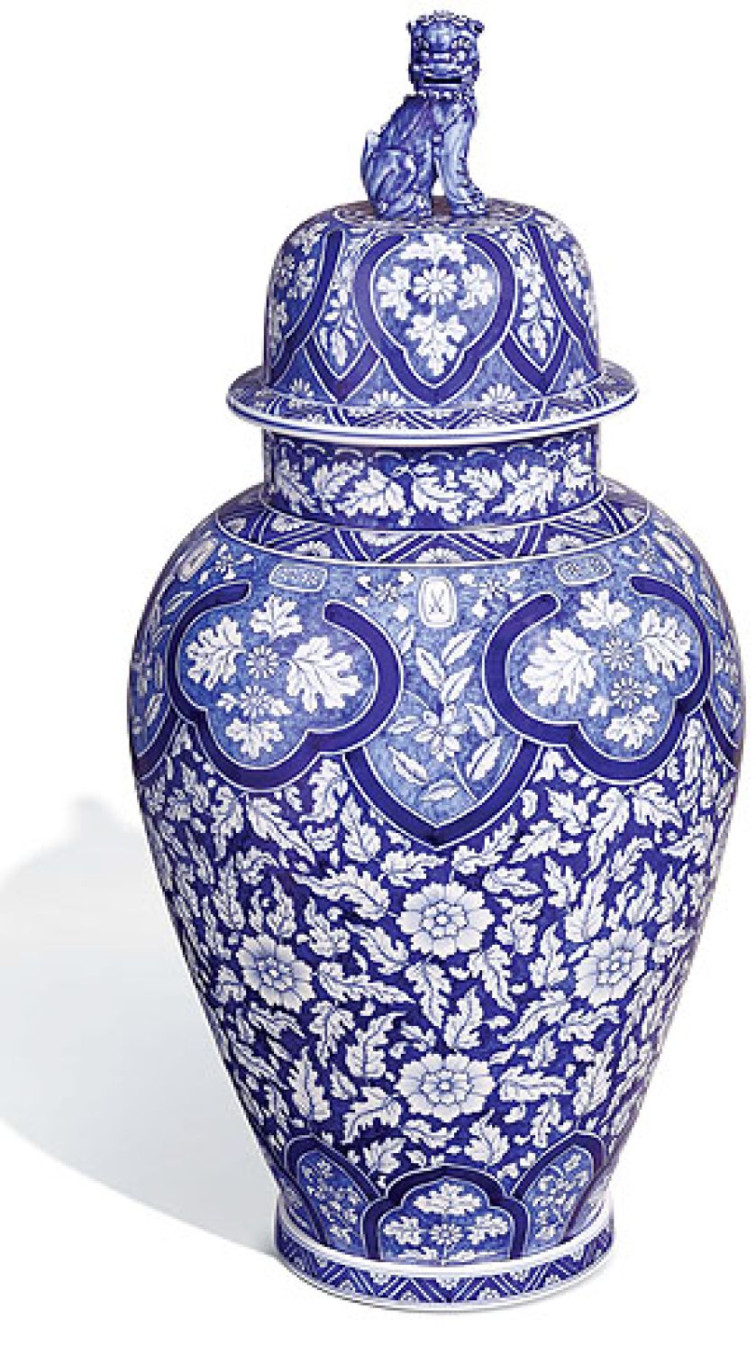 Waza z Miśni w stylu chińskiej porcelany z XVII w.