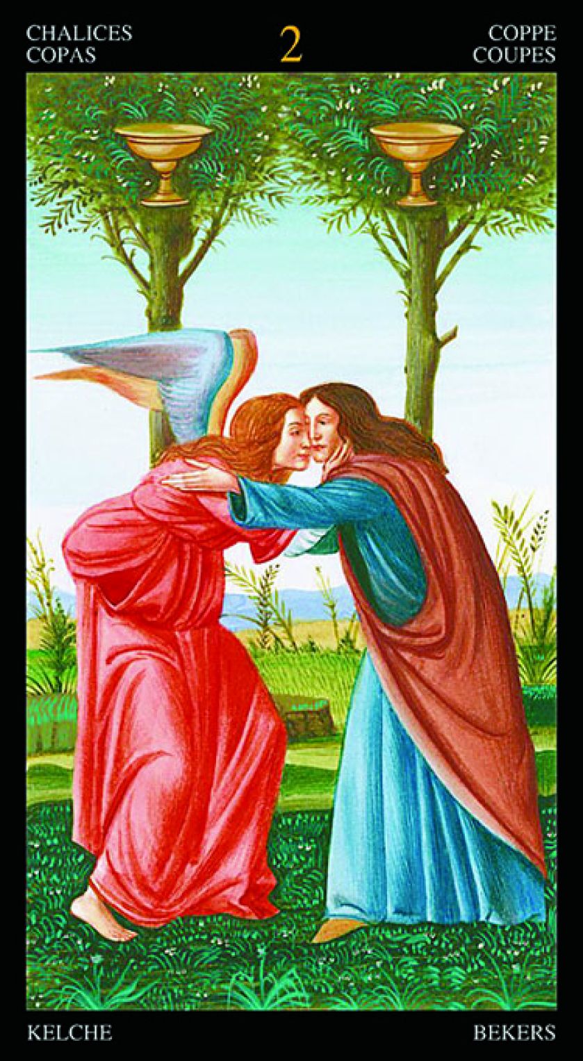 Tarot Sandra Botticellego, Dwójka Kielichów