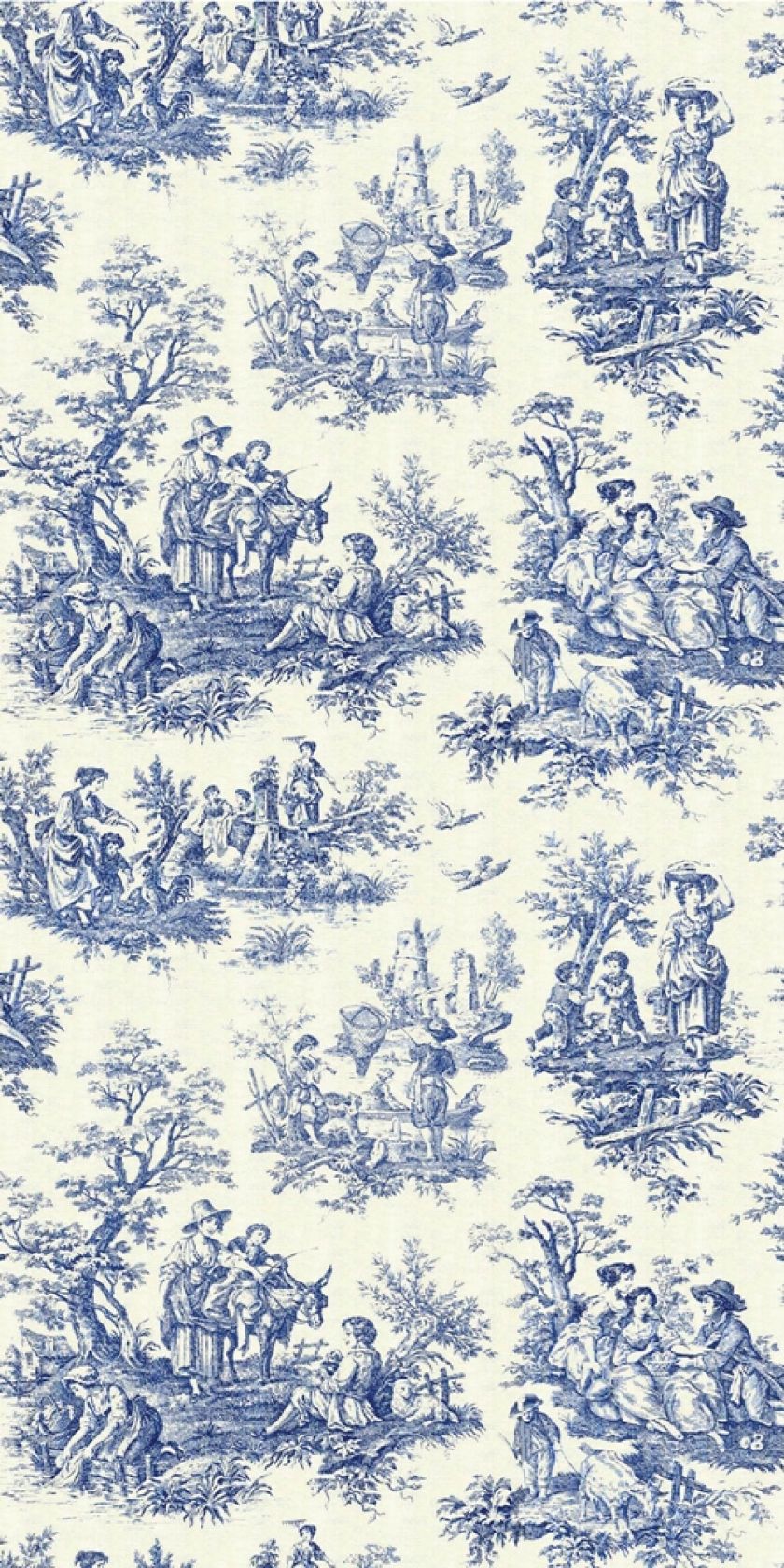 Toile de Jouy tkanina tapeta