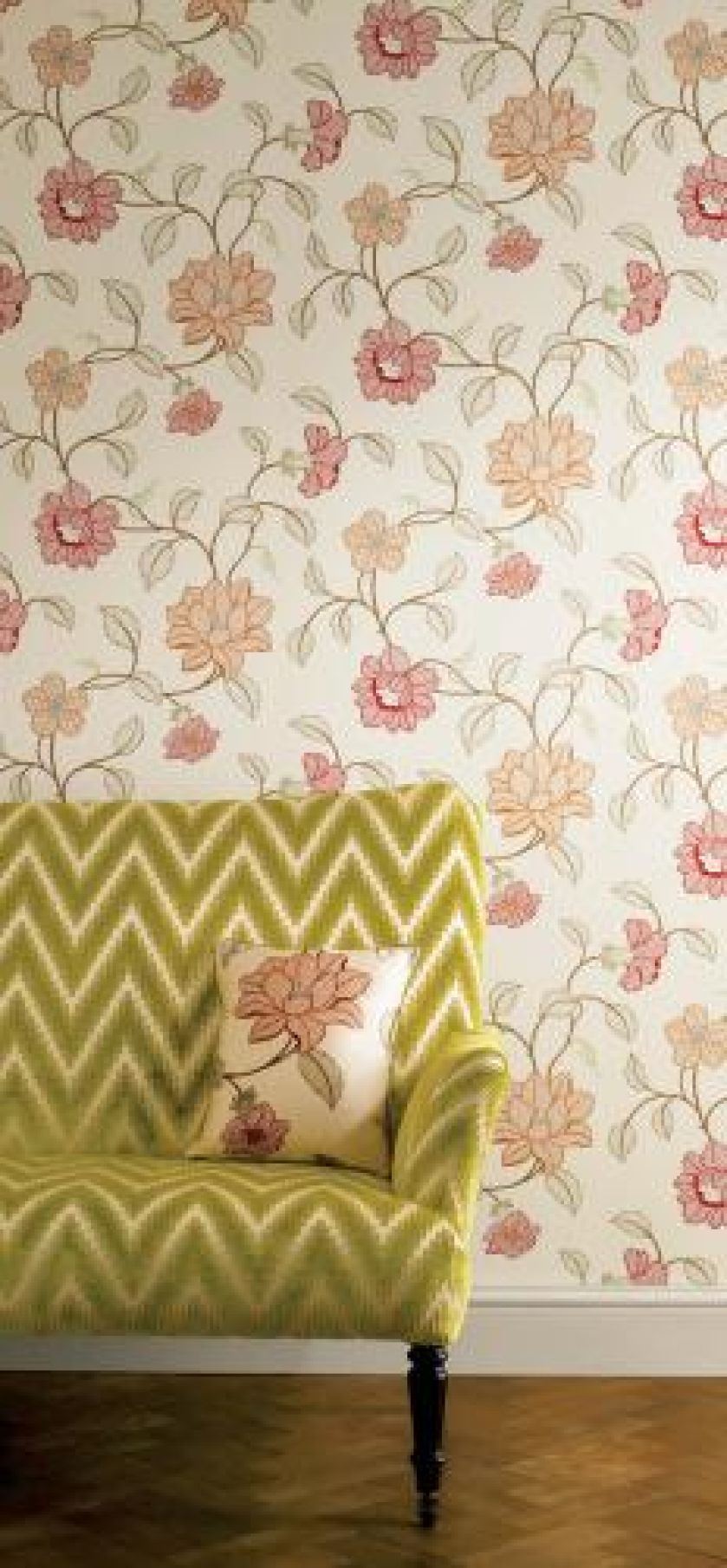 Oliwkowa tkanina Flame Stitch. Jane Churchil