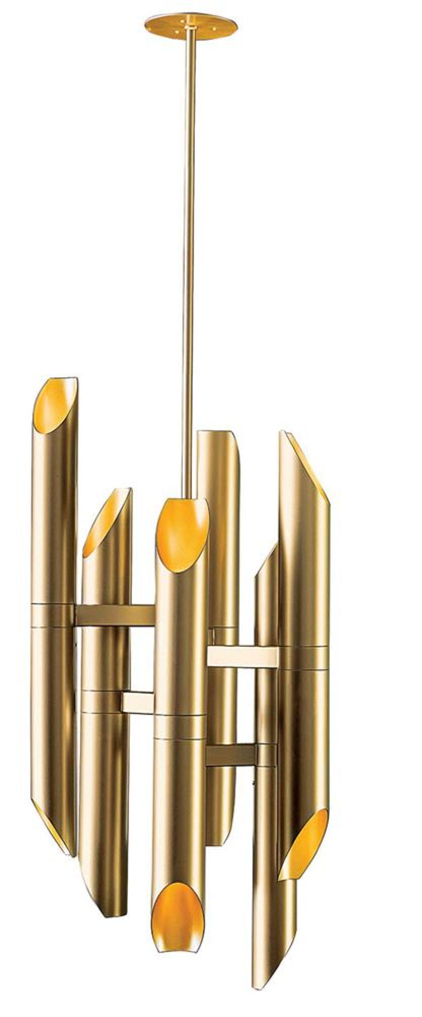 Żyrandol do salonu stalowy lub mosiężny