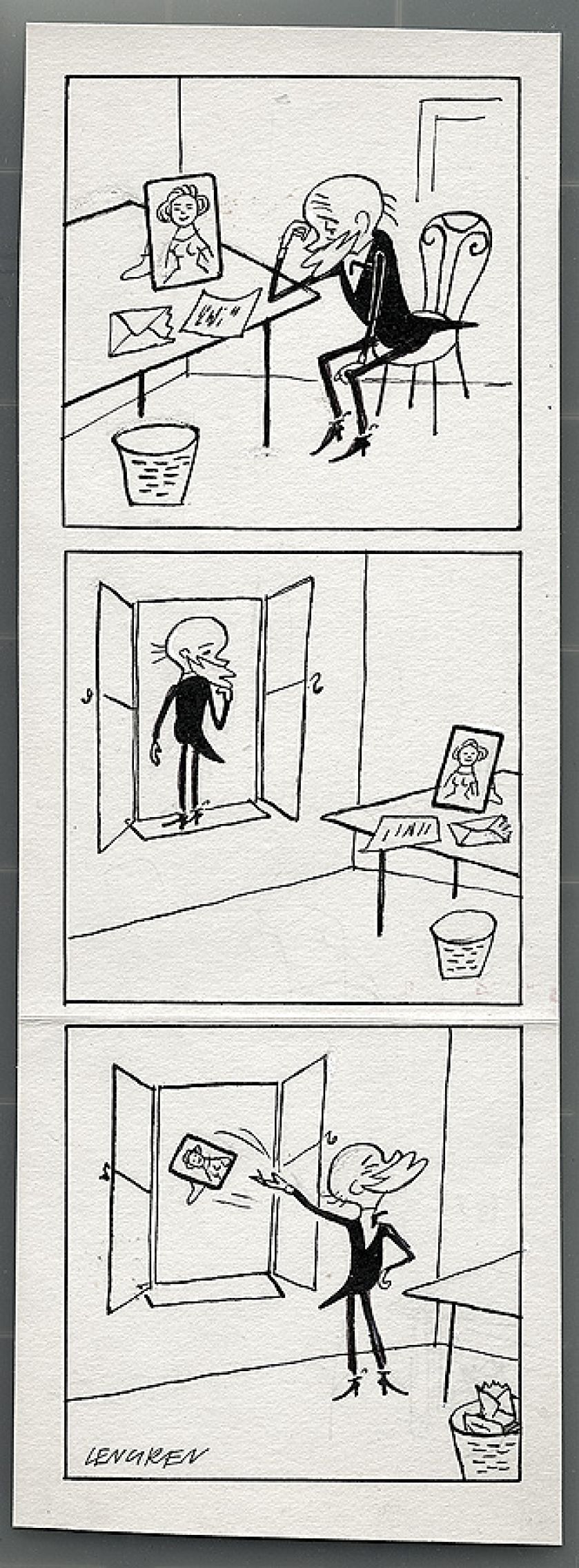 Oryginalne plansze serii rysunkowej o Profesorze Filutku, publikowane przez tygodnik Przekrój w latach 1946-2003.