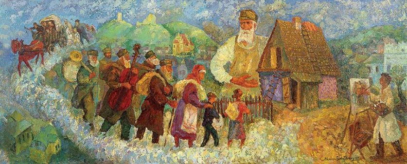 Powitanie, 1987 r., olej na płótnie. Chaim z Kazimierza