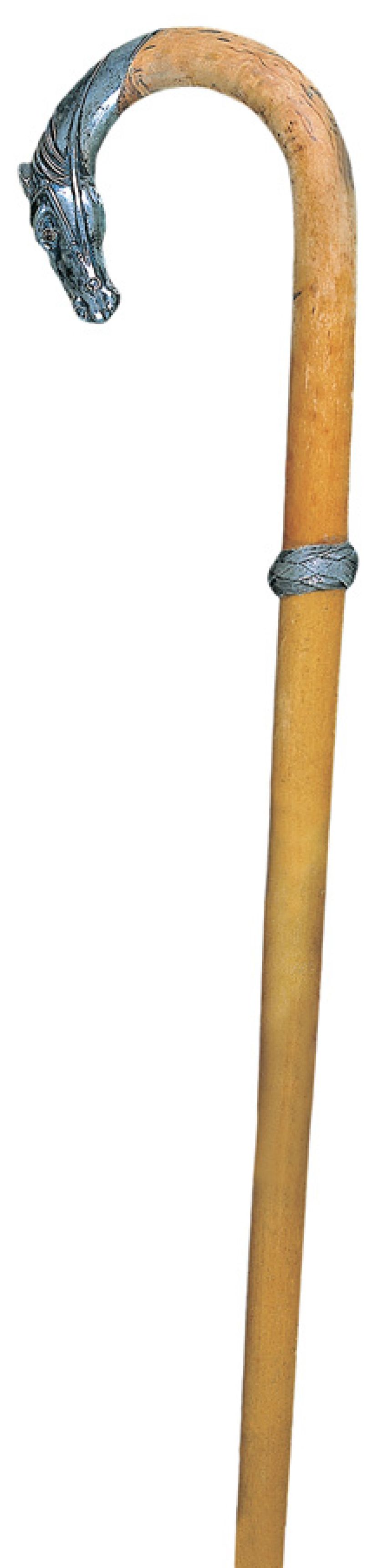 Trzcinowa laska z głową konia, XIX w., Niemcy