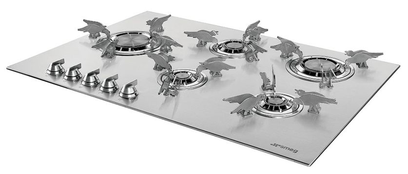 Zrobione z tytanu palniki w tej kuchence mają niespotykane kształty ptaszków. Dolce Stil Novo, nowość