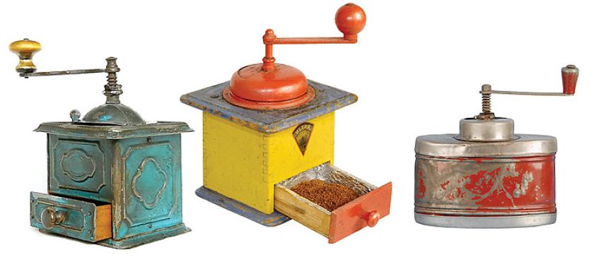 Malowany, niemiecki. Młynki do kawy