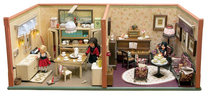 Niemiecki domek z lat 50. W domku lalek