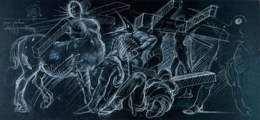 Franciszek Starowieyski Powszechne ukrzyżowanie , 1991r., cw 30 000 zł, REMPEX