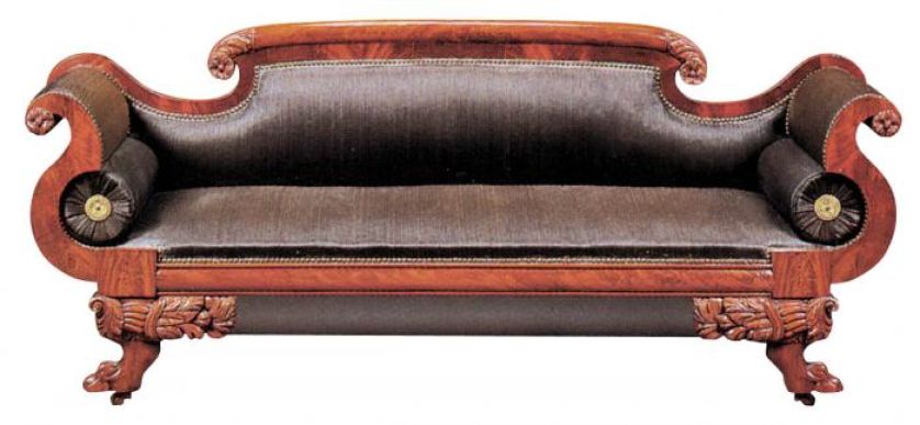 Amerykańska kanapa klasyczna, lata 1820-1840.