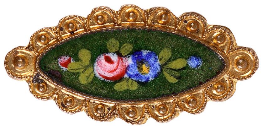 Wiktoriański guzik zdobiony kwiatami, fot. Shutterstock.com