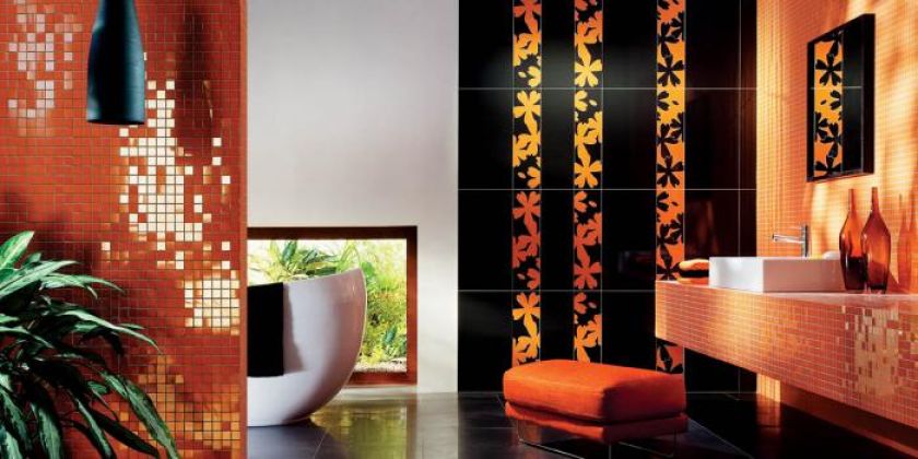 Kolekcja Orange: płytka na ścianę i podłogę - 98 zł/m 2 , mozaika - 250 zł/m 2. CERAMIKA TUBĄDZIN