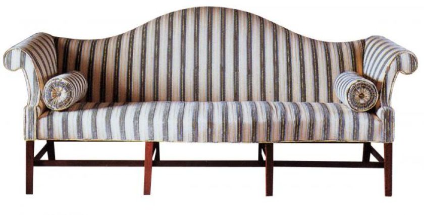Amerykańska kanapa z oparciem w formie grzbietu wielbłąda, ok. 1780 r.
