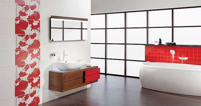 Seria mebli i urządzeń Kioto. Wanna – 2941 zł, umywalka – 1017 zł, szafka – 2603 zł. OPOCZNO