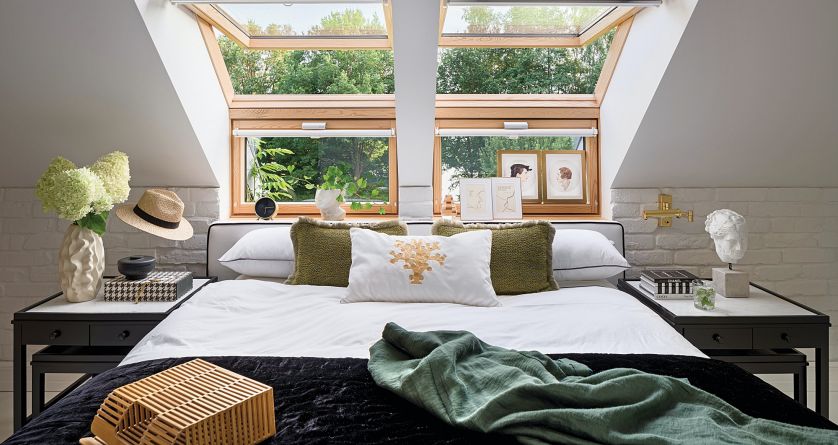przytulna sypialnia na poddaszu