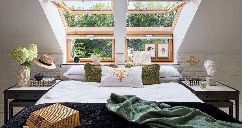 przytulna sypialnia na poddaszu