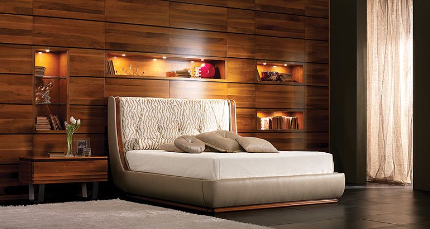 Elettra inspirowana dizajnem lat 40., zrobiona ręcznie z orzecha, Origine Italia